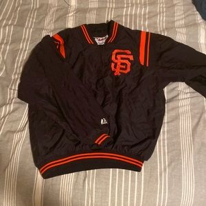 Orange and black baseball quarter zip